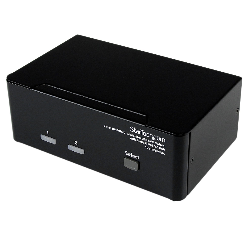 You Recently Viewed StarTech SV231DDVDUA 2 Port DVI VGA Dual Monitor KVM Switch USB with Audio & USB 2.0 Hub Image